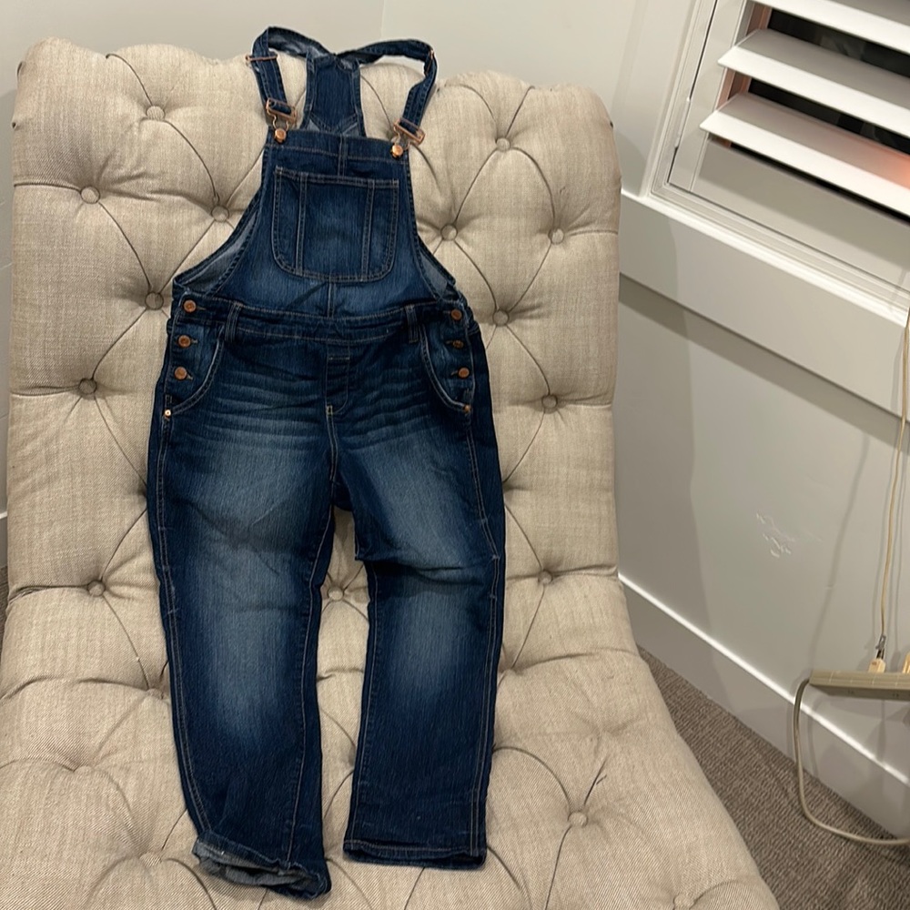 Size large dark wash overalls